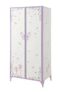Priya II - Synthetic Leather Purple Wardrobe - Purple / White - Furniture Home Direct
