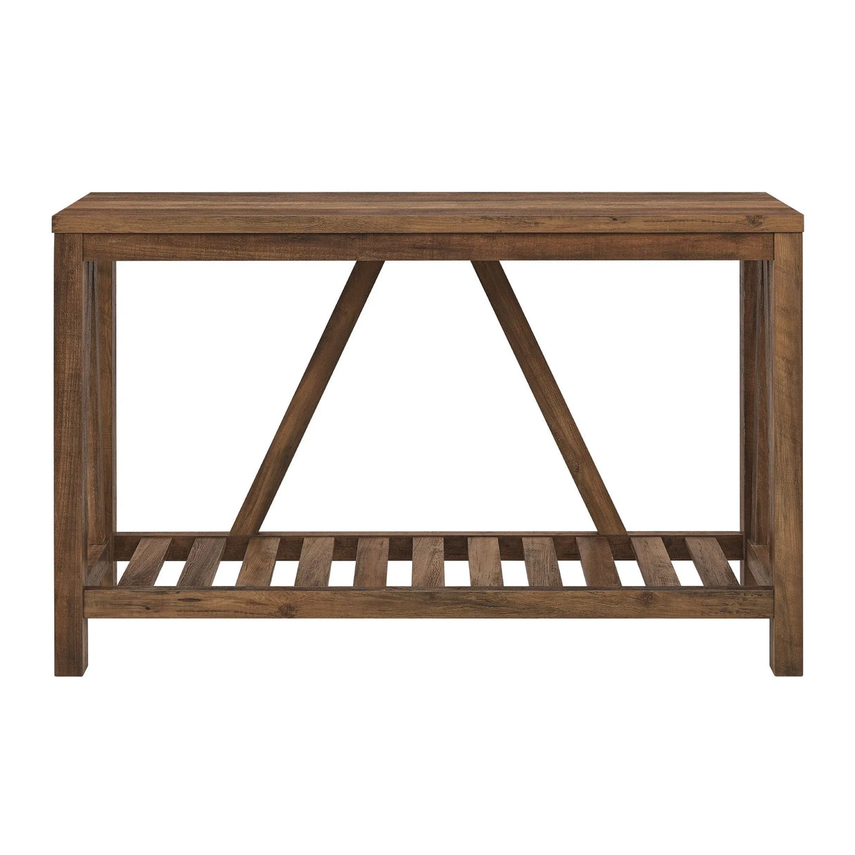 Farmhouse A Frame Entry Table With Lower Shelf - Furniture Home Direct