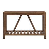 Farmhouse A Frame Entry Table With Lower Shelf - Furniture Home Direct