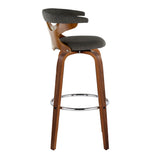 Gardenia - Mid Century Modern Fixed Height Barstool With Swivel With Round Footrest (Set of 2) - Furniture Home Direct