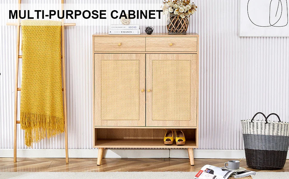 Modern Rattan Shoe Cabinet - Furniture Home Direct