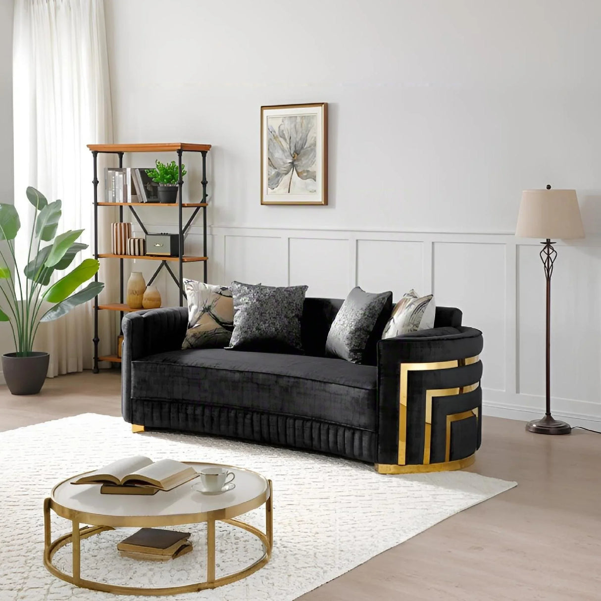 Soledad - Sofa With Upholstery And Hued Accents - Black - Furniture Home Direct