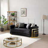 Soledad - Sofa With Upholstery And Hued Accents - Black - Furniture Home Direct