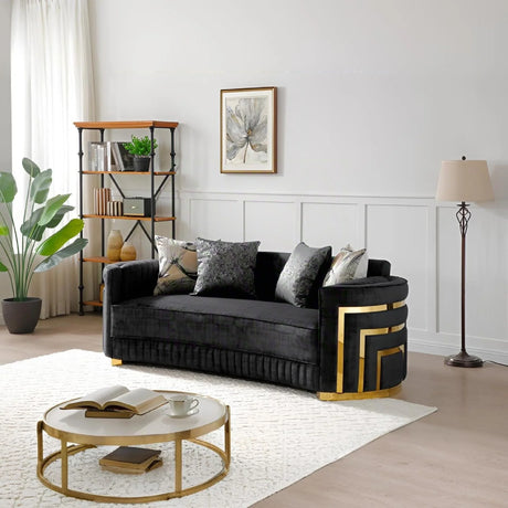 Soledad - Sofa With Upholstery And Hued Accents - Black - Furniture Home Direct
