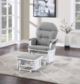 Madison - Glider & Ottoman - White Base - Furniture Home Direct