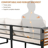 4 Piece Outdoor Conversation Set - Beige - Furniture Home Direct