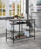 Lona - Kitchen Island - Rustic Oak / Black - Furniture Home Direct