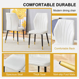 Dining Chairs Set of 4 Modern PU Upholstered Sleek White - Furniture Home Direct