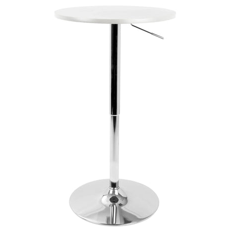Adjustable Contemporary Bar Table - White - Furniture Home Direct
