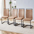 Dining Chairs Upholstered Modern Cantilever Steel Brown - Furniture Home Direct