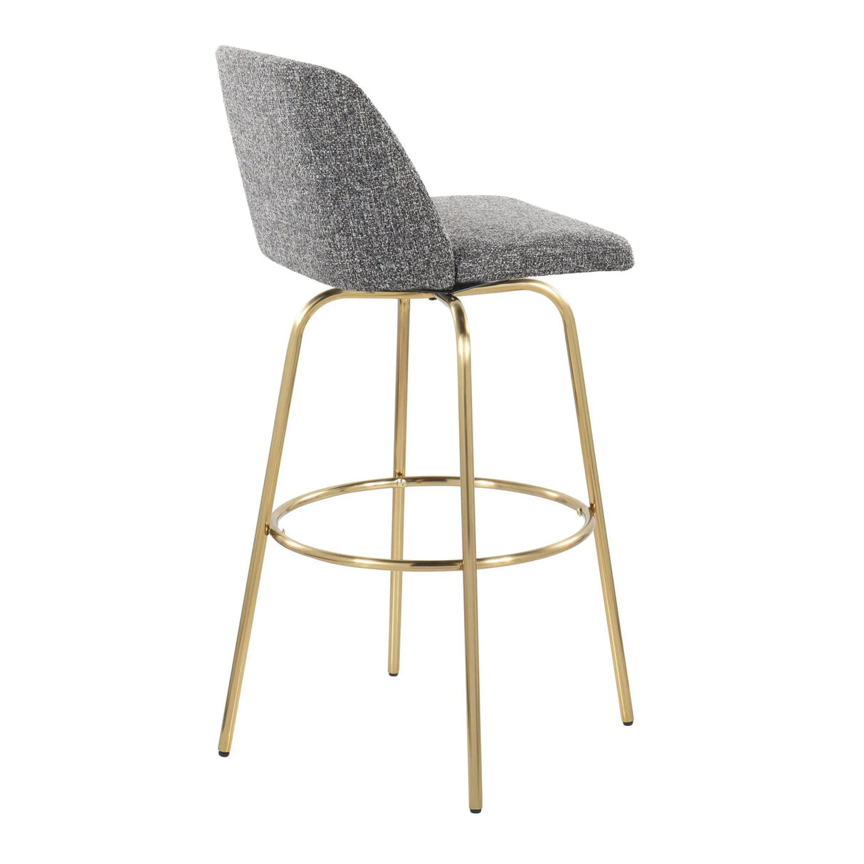 Toriano - Contemporary Fixed Height Barstool With Swivel With Round Footrest (Set of 2) - Furniture Home Direct
