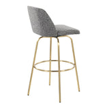 Toriano - Contemporary Fixed Height Barstool With Swivel With Round Footrest (Set of 2) - Furniture Home Direct