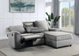 Destiny - Linen Sectional Sofa With Dropdown Table - Gray - Furniture Home Direct