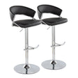 Jie - Contemporary Adjustable Barstool With Swivel & Rounded T Footrest (Set of 2) - Furniture Home Direct