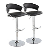 Jie - Contemporary Adjustable Barstool With Swivel & Rounded T Footrest (Set of 2) - Furniture Home Direct