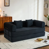 Convertible Sleeper Sofa Bed With Cylindrical Pillow, With Fixed Shape Frame - Furniture Home Direct