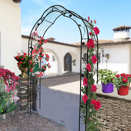 Metal Garden Arch Assemble Freely With 8 Styles Garden Arbor Trellis Climbing Plants Support Rose Arch - Furniture Home Direct