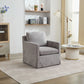 Upholstered Skirted Swivel Chair With Removable Back Cushion For Living Room - Furniture Home Direct