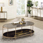 Fiorella - Marble Print Glass Table - Furniture Home Direct