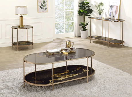 Fiorella - Marble Print Glass Table - Furniture Home Direct
