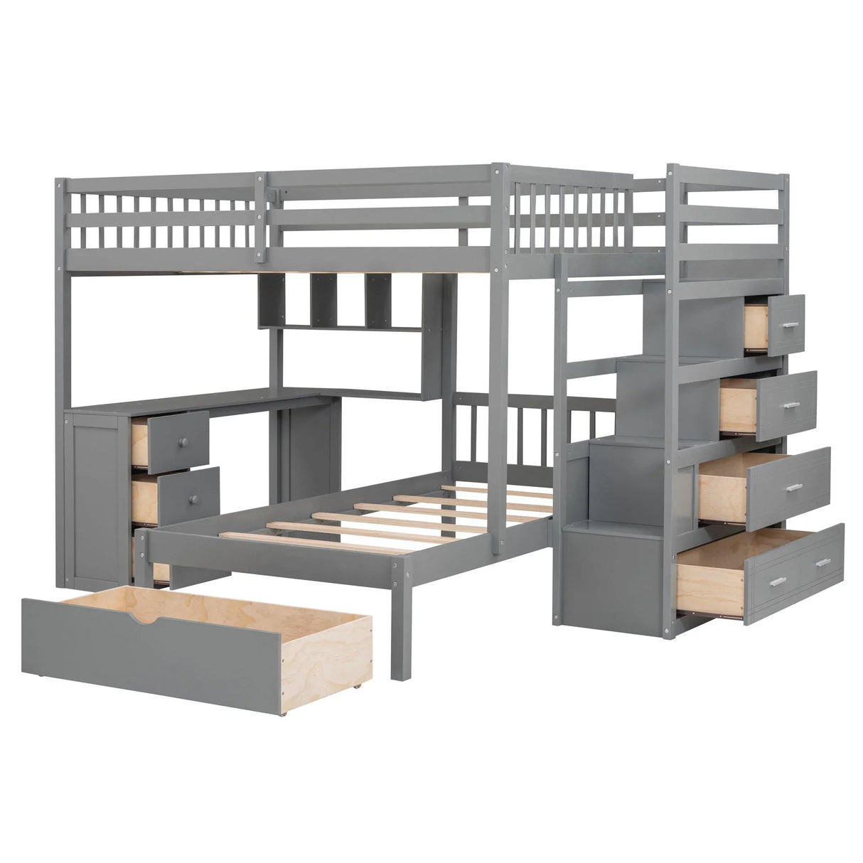 Bunk Bed With Desk, Drawers And Shelves - Furniture Home Direct