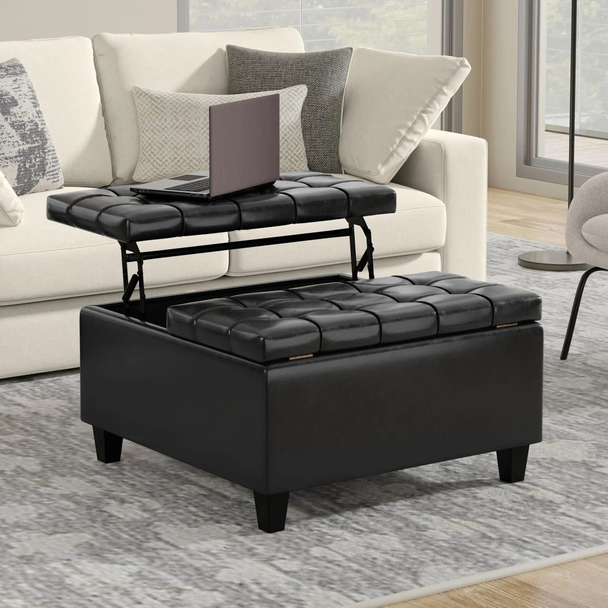 Harrison - Upholstered Coffee Table Storage Ottoman - Furniture Home Direct