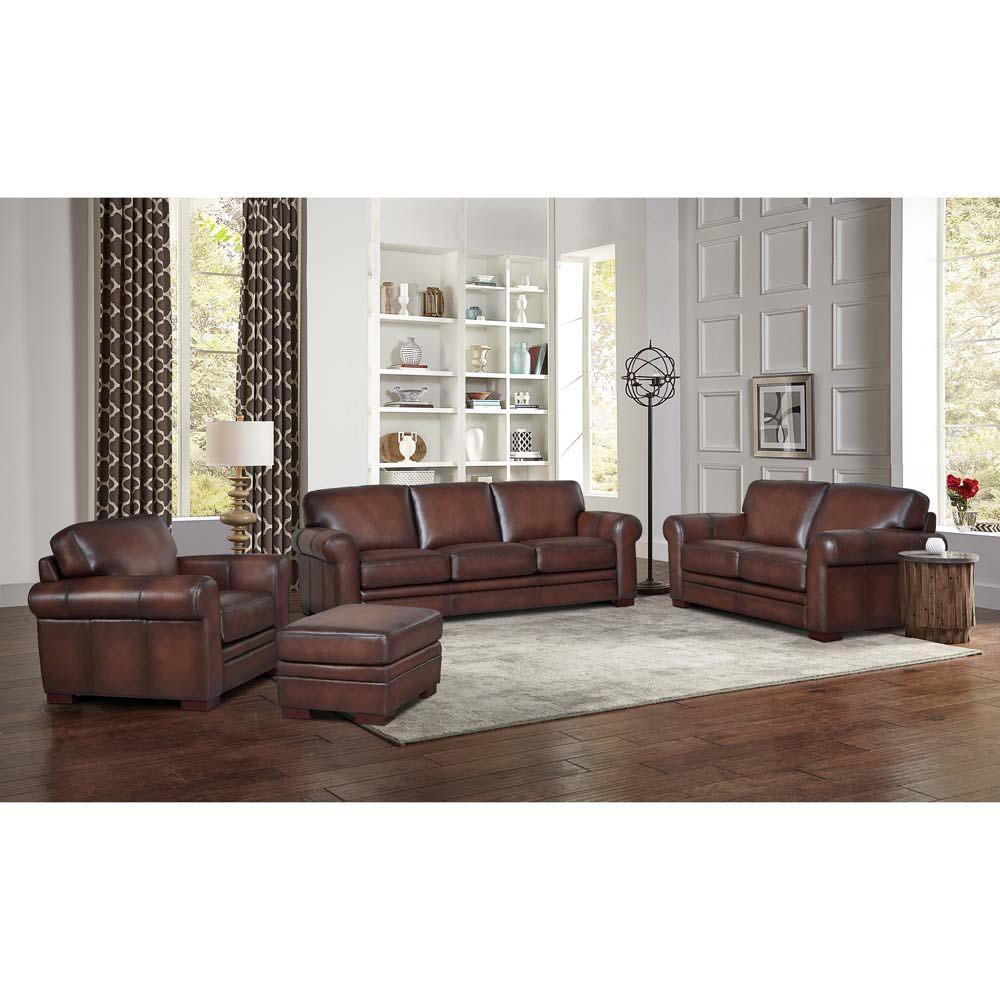 Brookfield - Leather Loveseat - Furniture Home Direct