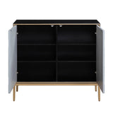 Quilla - Brass Console Cabinet - Black / Gery - Furniture Home Direct