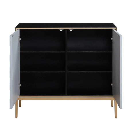 Quilla - Brass Console Cabinet - Black / Gery - Furniture Home Direct