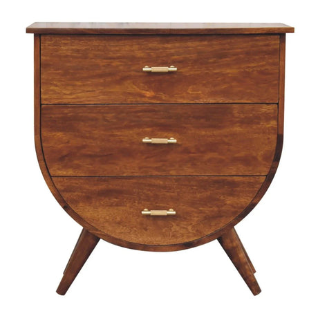 Agra - Bedside Table - Chestnut - Furniture Home Direct