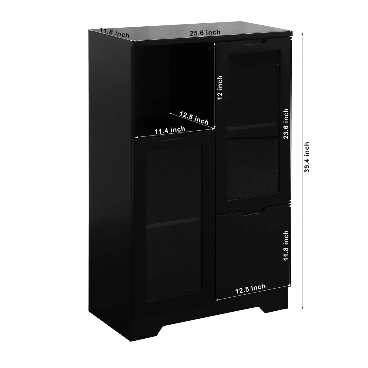 Modern Cabinet With Glass Doors And Drawer - Furniture Home Direct