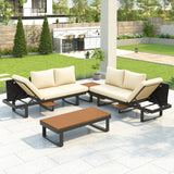 Outdoor Sectional Sofa Set With Adjustable Reclining Seats - Furniture Home Direct