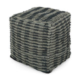 Walle - Fabric Square Pouf Ottoman And Floor Cushion Teal - Blue - Furniture Home Direct