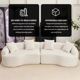 Modern Sectional Sofa with Chenille fabric and 4 pillows - White - Furniture Home Direct