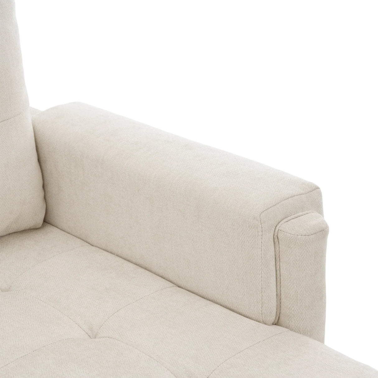 Sleeper Sectional Chenille L Shaped With Chaise Beige - Furniture Home Direct