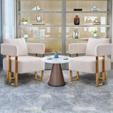 Modern Decorative Chair Teddy Fleece Upholstered And Metal Foot - Furniture Home Direct