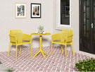 3 Piece Plastic Arm Chair Bistro Grs Premium Ocean Plastic - Furniture Home Direct
