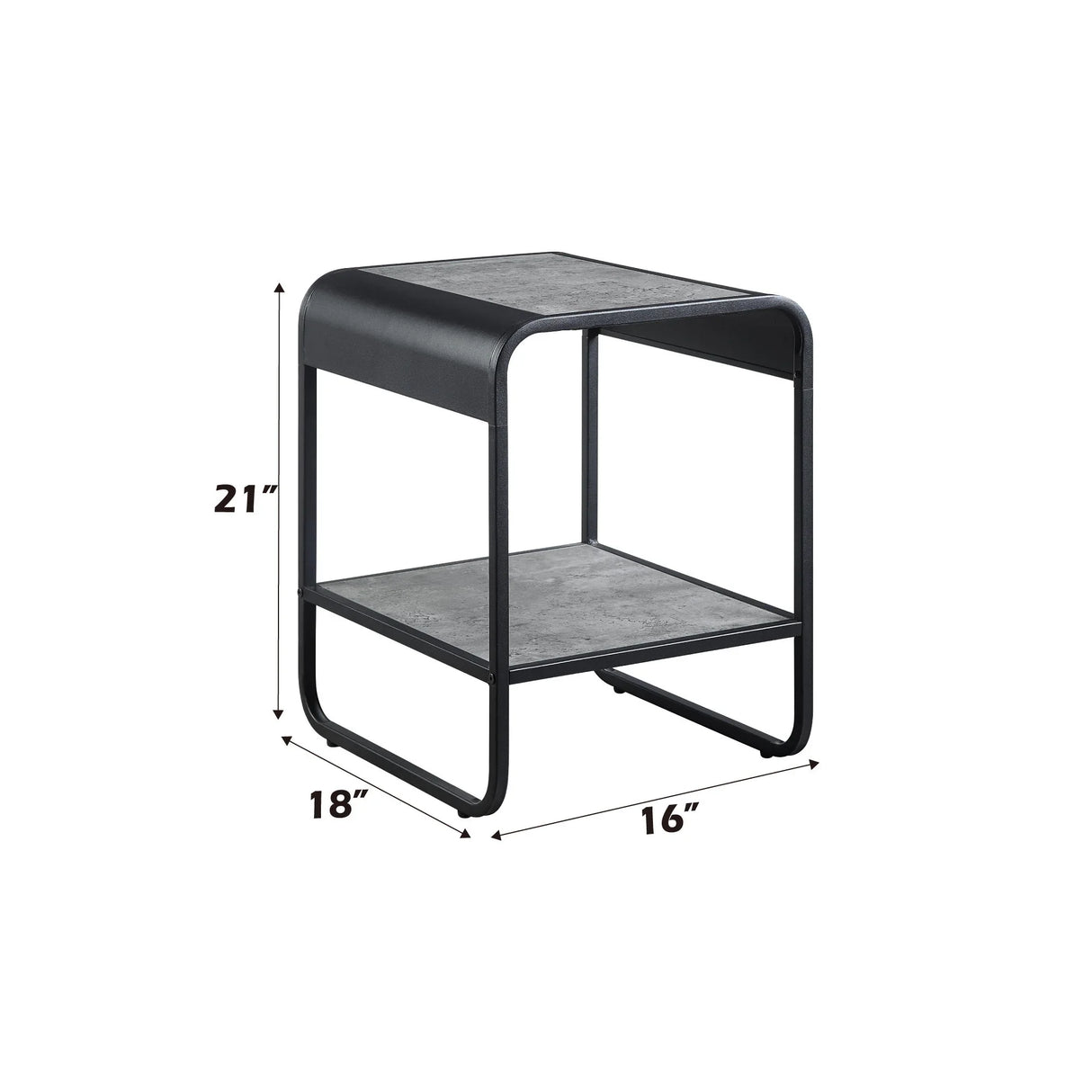 Raziela - End Table - Concrete Gray / Black - Furniture Home Direct
