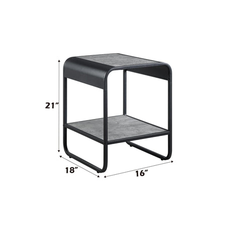 Raziela - End Table - Concrete Gray / Black - Furniture Home Direct