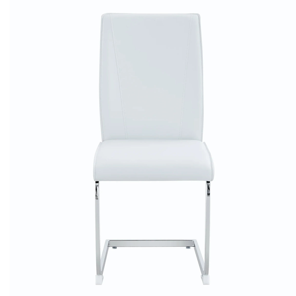 Dining Chairs Set Modern PU Upholstered Chrome White - Furniture Home Direct