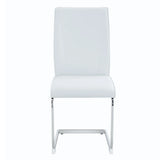 Dining Chairs Set Modern PU Upholstered Chrome White - Furniture Home Direct