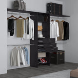 Closet System With Drawers Shelves Engineered Wood Black - Furniture Home Direct