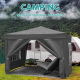 10'X10' Folding Canopy With 4 Removable Sidewalls Outdoor Event Shelter UPF 50+ Gazebo Portable Tents For Parties Beach Camping Wedding Ez Pop Up Canopy 4 Pieces Weight Bag + Carry Bag - Furniture Home Direct