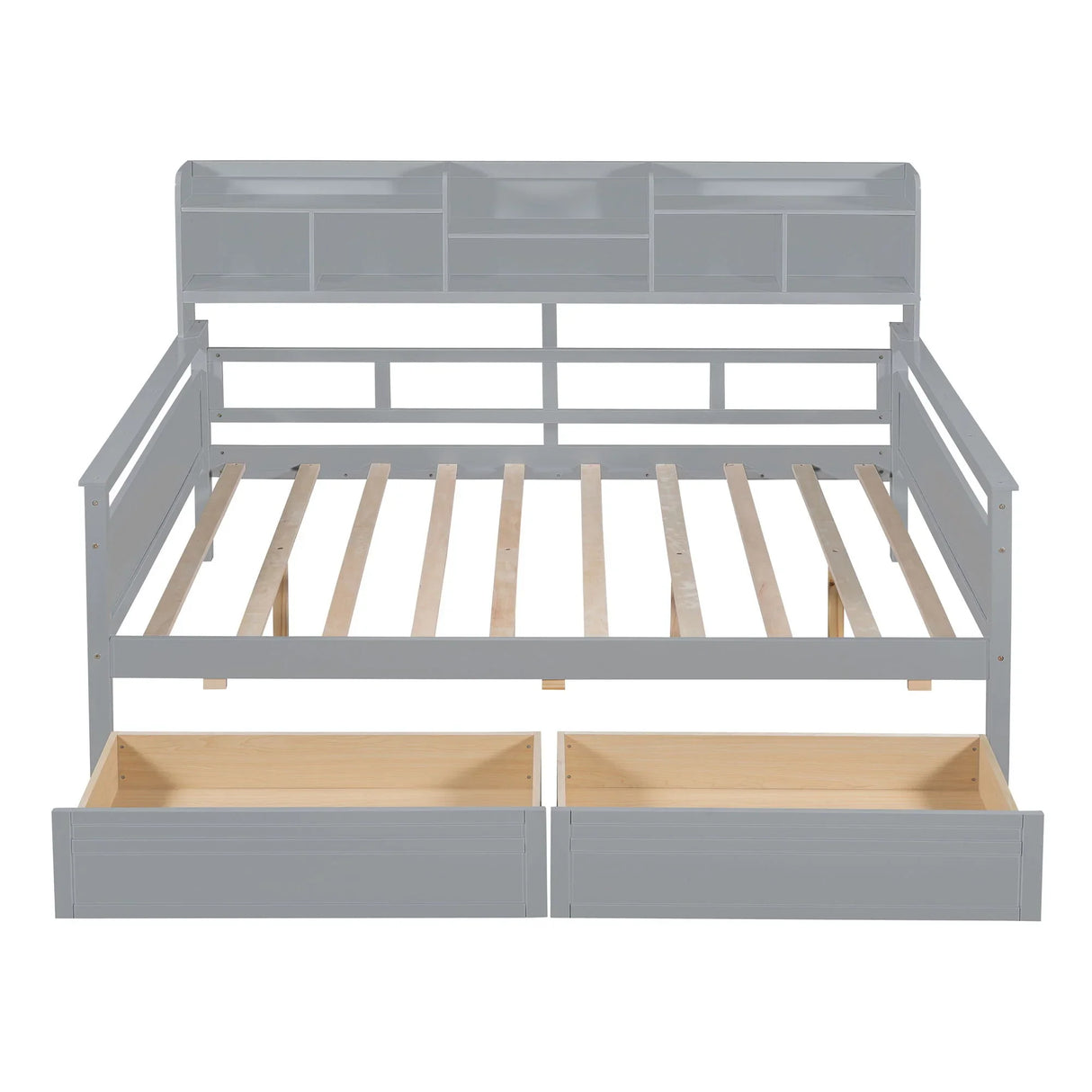 Daybed, Slat Support, With Bedside Shelves And 2 Drawers - Furniture Home Direct