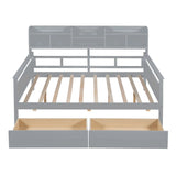 Daybed, Slat Support, With Bedside Shelves And 2 Drawers - Furniture Home Direct