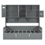 Daybed With All-In-One Cabinet And Shelf - Furniture Home Direct