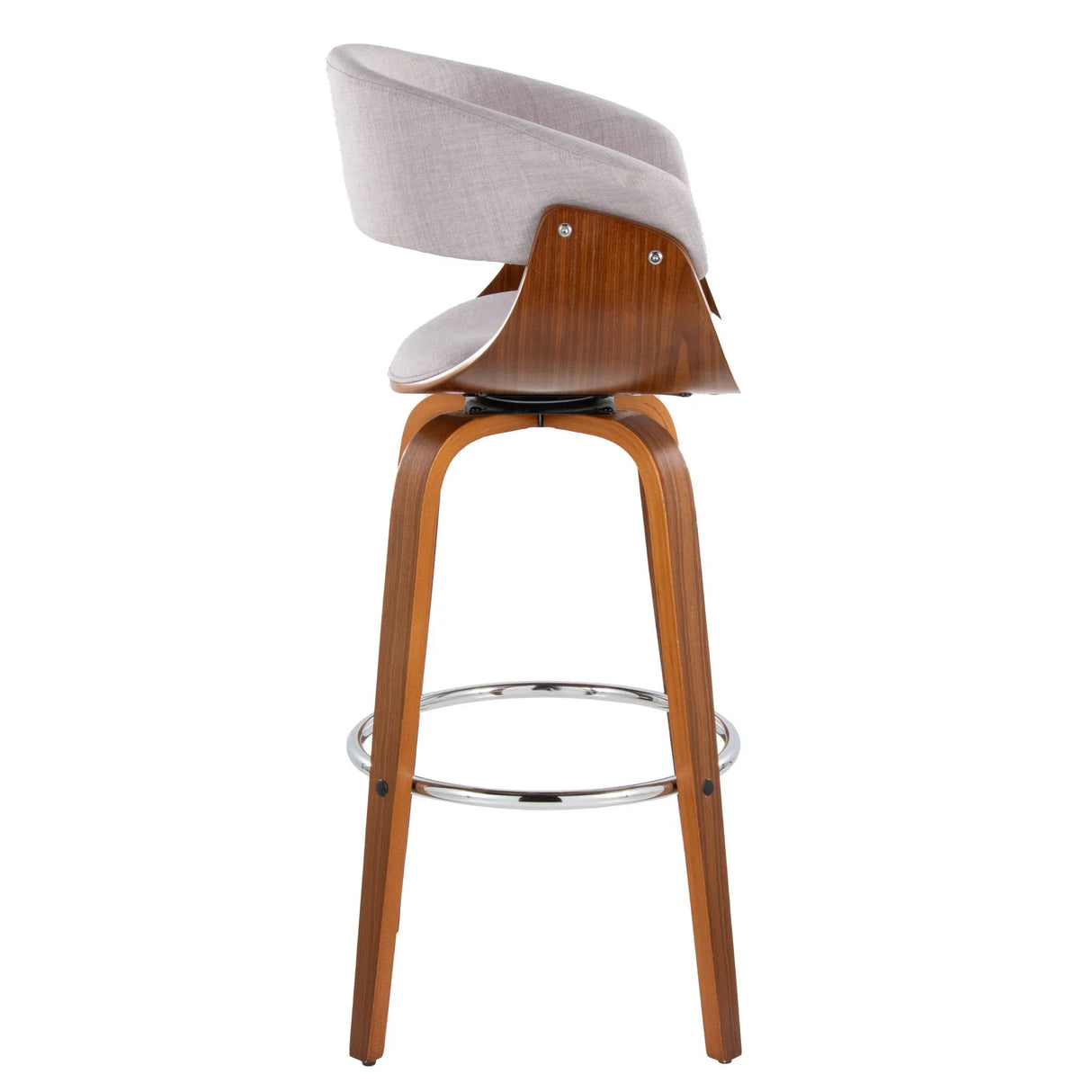 Vintage Mod - Mid Century Modern Fixed Height Barstool With Swivel With Round Footrest (Set of 2) - Furniture Home Direct
