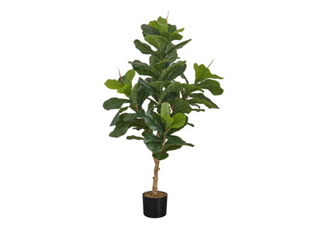 47" Tall, Artificial Plant, Fiddle Tree, Indoor, Faux, Fake, Floor, Greenery, Potted, Real Touch, Decorative - Green / Black - Furniture Home Direct