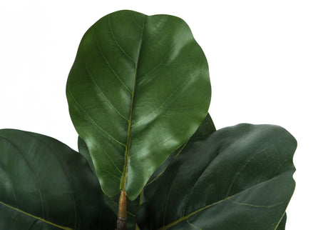 49" Tall, Artificial Plant, Fiddle Tree, Indoor, Faux, Fake, Floor, Greenery, Potted, Real Touch, Decorative - Green / Black - Furniture Home Direct