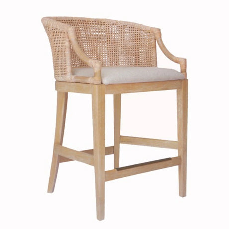 Casual Handcrafted Rattan Counter Stool - Furniture Home Direct